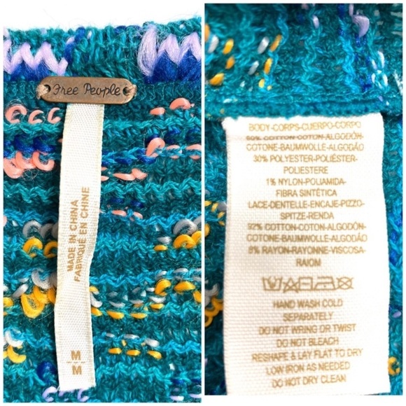 Free People Knitted Rainbow Camisole Tank Green - Picture 6 of 7